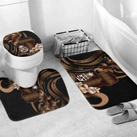 Brown Hafa Adai Guam Bathroom Set Chamorro Latte Stone Hand With Plumeria - Polynesian Pride