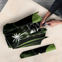 Green Hafa Adai Guam Umbrella Chamorro Latte Stone Hand With Plumeria - Polynesian Pride