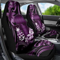 Purple Hafa Adai Guam Car Seat Cover Chamorro Latte Stone Hand With Plumeria
