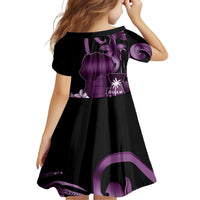 Purple Hafa Adai Guam Family Matching Puletasi and Hawaiian Shirt Chamorro Latte Stone Hand With Plumeria