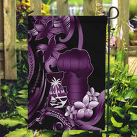 Purple Hafa Adai Guam Garden Flag Chamorro Latte Stone Hand With Plumeria