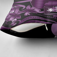 Purple Hafa Adai Guam Pillow Cover Chamorro Latte Stone Hand With Plumeria - Polynesian Pride