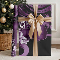 Purple Hafa Adai Guam Wrapping Paper Chamorro Latte Stone Hand With Plumeria - Polynesian Pride