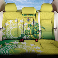 Cook Islands Independence Day Back Car Seat Cover Kuki Airani Tiare Maori Polynesian Pattern - Green