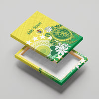 Cook Islands Independence Day Canvas Wall Art Kuki Airani Tiare Maori Polynesian Pattern - Green