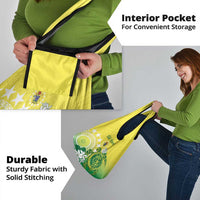 Cook Islands Independence Day Grocery Bag Kuki Airani Tiare Maori Polynesian Pattern - Green