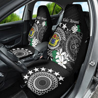 Cook Islands Independence Day Car Seat Cover Kuki Airani Tiare Maori Polynesian Pattern - Black