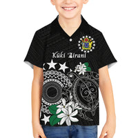 Cook Islands Independence Day Family Matching Long Sleeve Bodycon Dress and Hawaiian Shirt Kuki Airani Tiare Maori Polynesian Pattern - Black
