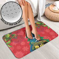 New Zealand Christmas In July Bathroom Set Kowhai Tui Bird With Pohutukawa - Red - Polynesian Pride