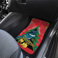 New Zealand Christmas In July Car Mats Kowhai Tui Bird With Pohutukawa - Red