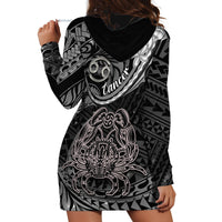 Polynesian Pride Cancer Zodiac Hoodie Dress Astrological Sign Tribal Plumeria Grey Galaxy LT14 - Polynesian Pride