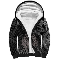 Polynesian Pride Cancer Zodiac Sherpa Hoodie Astrological Sign Tribal Plumeria Grey Galaxy LT14 Unisex Grey - Polynesian Pride
