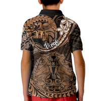 Polynesian Pride Virgo Zodiac Kid Polo Shirt Astrological Sign Tribal Plumeria Brown Galaxy LT14 - Polynesian Pride