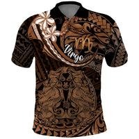 Polynesian Pride Virgo Zodiac Polo Shirt Astrological Sign Tribal Plumeria Brown Galaxy LT14 Brown - Polynesian Pride