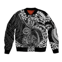 Polynesian Pride Scorpio Zodiac Sleeve Zip Bomber Jacket Astrological Sign Tribal Plumeria Black LT14 Unisex Black - Polynesian Pride