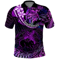 Polynesian Pride Sagittarius Zodiac Polo Shirt Astrological Sign Tribal Plumeria Purple Galaxy LT14 Purple - Polynesian Pride