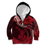 Polynesian Pride Capricorn Zodiac Kid Hoodie Astrological Sign Tribal Plumeria Red Galaxy LT14 Zip Hoodie Red - Polynesian Pride