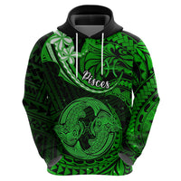 Polynesian Pride Pisces Zodiac Hoodie Astrological Sign Tribal Plumeria Green Galaxy LT14 - Polynesian Pride