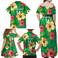 Custom Vanuatu Cricket Family Matching Off Shoulder Maxi Dress and Hawaiian Shirt 2024 Tropical Flowers Version