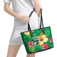 Custom Vanuatu Cricket Leather Tote Bag 2024 Tropical Flowers Version LT14 - Polynesian Pride