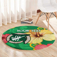 Custom Vanuatu Cricket Round Carpet 2024 Tropical Flowers Version LT14 - Polynesian Pride