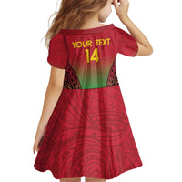 Custom Vanuatu Cricket Kid Short Sleeve Dress 2024 Polynesian Pattern Sporty Style LT14 - Polynesian Pride