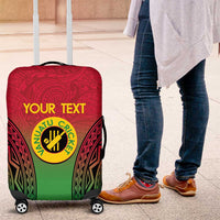 Custom Vanuatu Cricket Luggage Cover 2024 Polynesian Pattern Sporty Style LT14 Red - Polynesian Pride