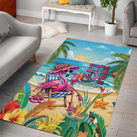 Flamingo Aloha Hawaii Area Rug It's 5 O’Clock Somewhere Tropical Vibes - Polynesian Pride