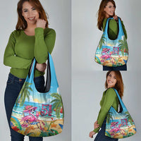 Flamingo Aloha Hawaii Grocery Bag It's 5 O’Clock Somewhere Tropical Vibes - Polynesian Pride