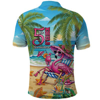 Flamingo Aloha Hawaii Polo Shirt It's 5 OClock Somewhere Tropical Vibes LT14 - Polynesian Pride