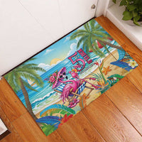 Flamingo Aloha Hawaii Rubber Doormat It's 5 OClock Somewhere Tropical Vibes LT14 - Polynesian Pride