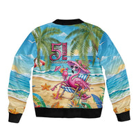 Flamingo Aloha Hawaii Sleeve Zip Bomber Jacket It's 5 OClock Somewhere Tropical Vibes LT14 - Polynesian Pride