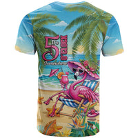 Flamingo Aloha Hawaii T Shirt It's 5 O’Clock Somewhere Tropical Vibes - Polynesian Pride