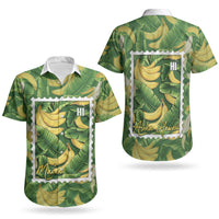 Aloha Hawaii Maia Couples Matching Long Sleeve Bodycon Dress and Hawaiian Shirt Hawaiian Banana Stylized Stamp LT14 - Polynesian Pride