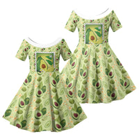 Aloha Hawaii Avocado Family Matching Tank Maxi Dress and Hawaiian Shirt Hawaiian Fruit Stylized Stamp LT14 Daughter's Dress Green - Polynesian Pride