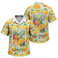 Aloha Hawaii Manako Palaka Motifs Family Matching Tank Maxi Dress and Hawaiian Shirt Hawaiian Mango Stylized Stamp LT14 Son's Shirt Yellow - Polynesian Pride