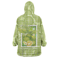 Aloha Hawaii Ulu Palaka Motifs Wearable Blanket Hoodie Hawaiian Breadfruit Stylized Stamp LT14 - Polynesian Pride