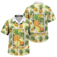 Aloha Hawaii Hala Kahiki Palaka Motifs Family Matching Mermaid Dress and Hawaiian Shirt Hawaiian Pineapple Stylized Stamp LT14 Son's Shirt Yellow - Polynesian Pride