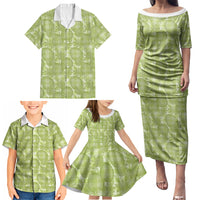 Omaomao Hawaii Breadfruit Palaka Motifs Family Matching Puletasi and Hawaiian Shirt LT14 - Polynesian Pride