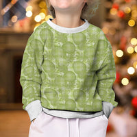 Omaomao Hawaii Breadfruit Palaka Motifs Kid Ugly Christmas Sweater
