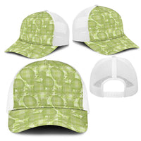 Omaomao Hawaii Breadfruit Palaka Motifs Mesh Trucker Cap