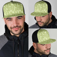 Omaomao Hawaii Breadfruit Palaka Motifs Mesh Trucker Cap