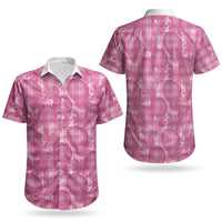 Alaka Hawaii Breadfruit Palaka Motifs Couples Matching Off The Shoulder Long Sleeve Dress and Hawaiian Shirt LT14 - Polynesian Pride