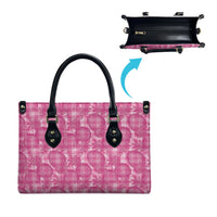 Alaka Hawaii Breadfruit Palaka Motifs Leather Bag