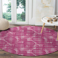 Alaka Hawaii Breadfruit Palaka Motifs Round Carpet