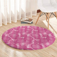 Alaka Hawaii Breadfruit Palaka Motifs Round Carpet