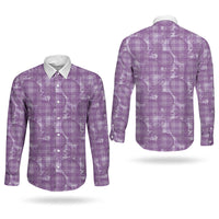 Poni Hawaii Breadfruit Palaka Motifs Couples Matching Long Sleeve Bodycon Dress and Long Sleeve Button Shirt LT14 - Polynesian Pride