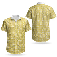 Melemele Hawaii Breadfruit Palaka Motifs Couples Matching Tank Maxi Dress and Hawaiian Shirt LT14 - Polynesian Pride