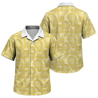 Melemele Hawaii Breadfruit Palaka Motifs Family Matching Mermaid Dress and Hawaiian Shirt LT14 Son's Shirt Yellow - Polynesian Pride