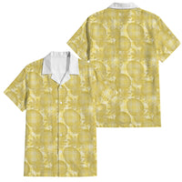 Melemele Hawaii Breadfruit Palaka Motifs Family Matching Summer Maxi Dress and Hawaiian Shirt LT14 Dad's Shirt - Short Sleeve Yellow - Polynesian Pride